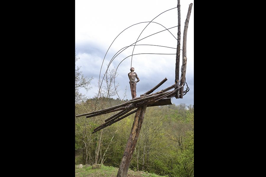 Musico con l'arpa roberto giansanti scultore